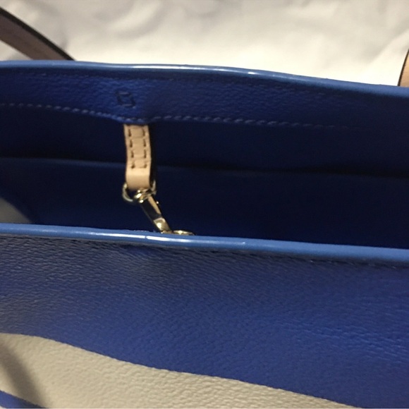 Kate Spade Blue and White Striped Tote Bag * Small Pen Marks - Picture 13 of 16
